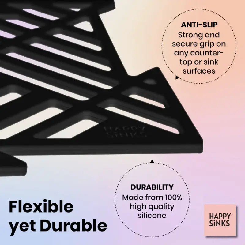 Magisso Happy Sink Пъзел черен защитник на дъното 4 броя за мивка черен 32,5 x 32,5 см 1208967385