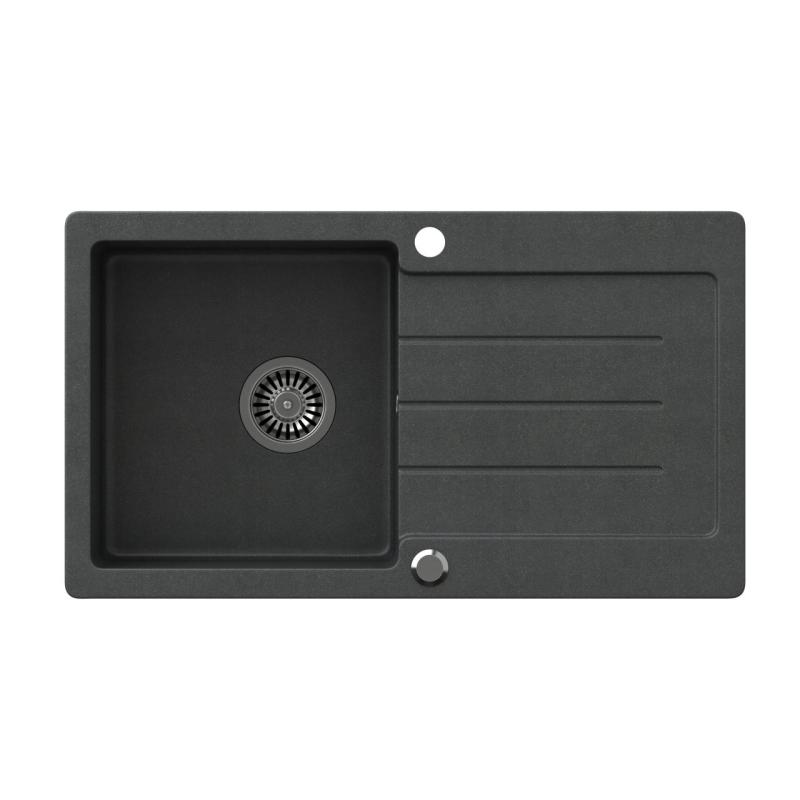 Quadri Kendal антрацит гранит мивка с отцедник 77x44cm обръщаем 1208967397