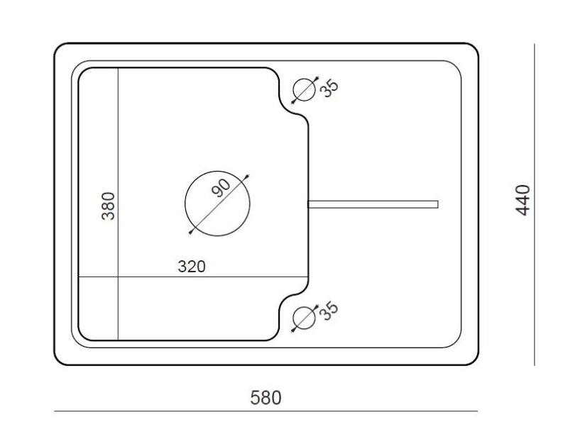 Куадри Кендал бежов пясъчен гранит мивка 58x44см с отцедник 1208967405