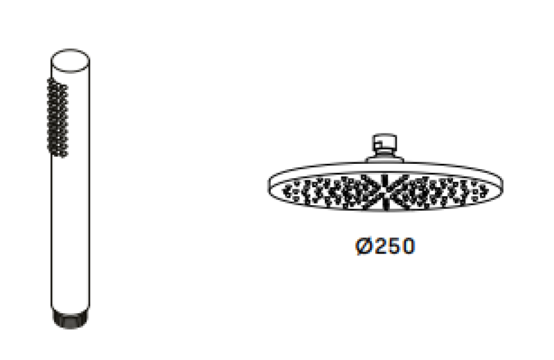 Waterevolution Flow душкомбинация с дъждовен душ хром 250мм T141N2501