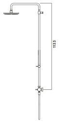 Waterevolution Flow душкомбинация с дъждовен душ матово черен 250мм T141NR25PR