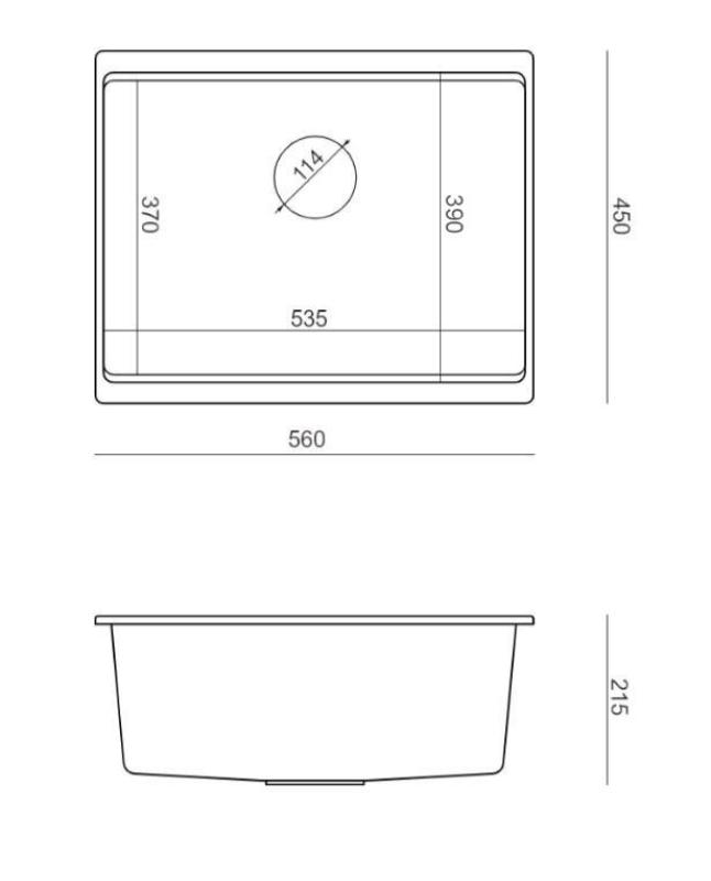 Quadri Newport II taupe granite undermount sink 560x450mm  with copper plug and cap 1208967455