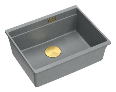 Квадри Нюпорт II гранит подмонтируем сив умивалник 560x450mm със златна тапа и изпускателна капачка 1208967457