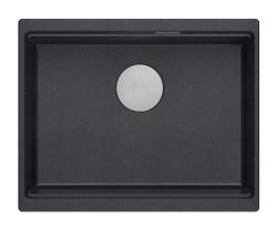 Куадри Нюпорт II гранит подмонтирана антрацитна мивка 560x450mm с неръждаема стоманена тапа и капачка за оттичане 1208967459