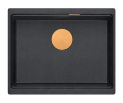 Quadri Newport II гранитно подмонтирано антрацитово мивка 560x450мм с меден плъг и капачка за източване 1208967461