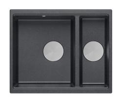 Quadri Newport II антрацит 1,5 мивка гранит за вграждане и подграждане 555x460mm с неръждаема стомана запушалка 1208967472