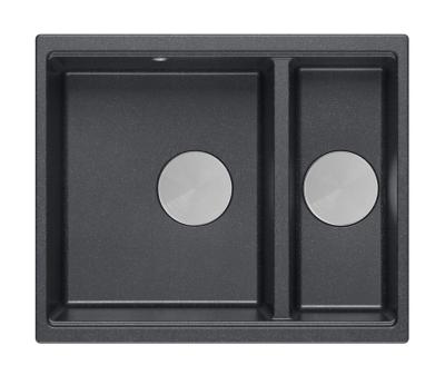 Quadri Newport II антрацит 1,5 мивка гранит за вграждане и подграждане 555x460mm с неръждаема стомана запушалка 1208967472