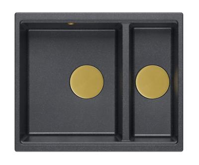 Quadri Newport II антрацит 1,5 мивка гранит за монтаж отгоре и отдолу мивка 555x460mm със златен сифон 1208967473