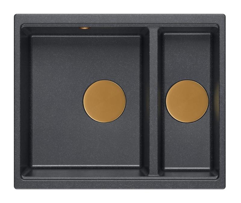 Quadri Newport II антрацит 1,5 мивка гранит надстройка и подстройка мивка 555x460mm с меден сифон 1208967474