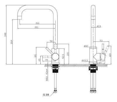 Pure.Sink Elite Steel Pure кухненски кран RVS PS8010-02