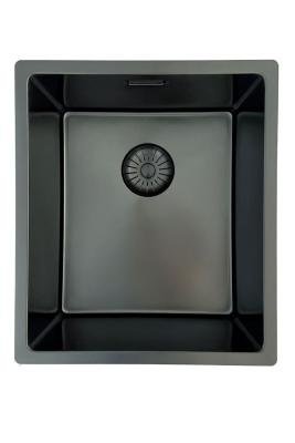 Pure.Sink Prestige мивка PVD gun metal 34x40 см 10 мм радиус за вграждане, вграждане на ниво и надграждане PPG3440-61