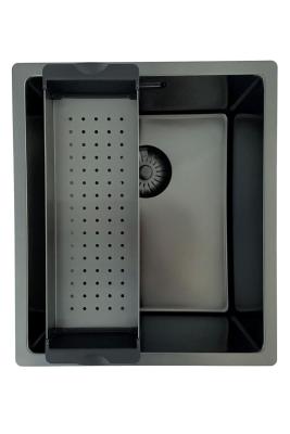 Pure.Sink Prestige мивка PVD gun metal 34x40 см 10 мм радиус за вграждане, вграждане на ниво и надграждане PPG3440-61