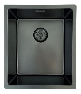 Pure.Sink Prestige мивка PVD gun metal 34x40 см 10 мм радиус за вграждане, вграждане на ниво и надграждане PPG3440-61
