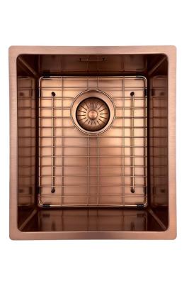 Pure.Sink Prestige мивка 34x40 см PVD Мед, радиус 10 мм, за вграждане, плосък монтаж и надстройка PPG3440-62