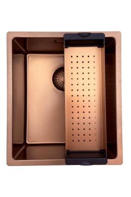 Pure.Sink Prestige мивка 34x40 см PVD Мед, радиус 10 мм, за вграждане, плосък монтаж и надстройка PPG3440-62