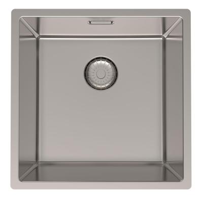 Pure.Sink Prestige мивка RVS 40x40 см, радиус 10 мм, за вграждане, плосък монтаж и надстройка PPG4040-02