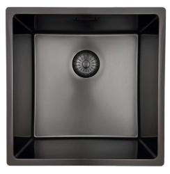 Pure.Sink Prestige 40x40 см PVD Gun Metal 10 мм радиус вграждане, равномерно вграждане и надграждане PPG4040-61.