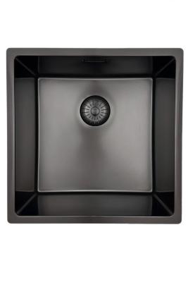 Pure.Sink Prestige 40x40 см PVD Gun Metal 10 мм радиус вграждане, равномерно вграждане и надграждане PPG4040-61.