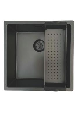 Pure.Sink Prestige 40x40 см PVD Gun Metal 10 мм радиус вграждане, равномерно вграждане и надграждане PPG4040-61.
