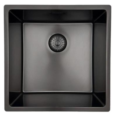 Pure.Sink Prestige 40x40 см PVD Gun Metal 10 мм радиус вграждане, равномерно вграждане и надграждане PPG4040-61.