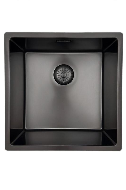 Pure.Sink Prestige 40x40 см PVD Gun Metal 10 мм радиус вграждане, равномерно вграждане и надграждане PPG4040-61.