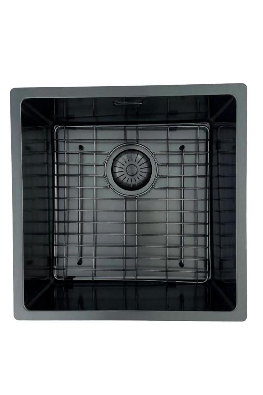 Pure.Sink Prestige 40x40 см PVD Gun Metal 10 мм радиус вграждане, равномерно вграждане и надграждане PPG4040-61.