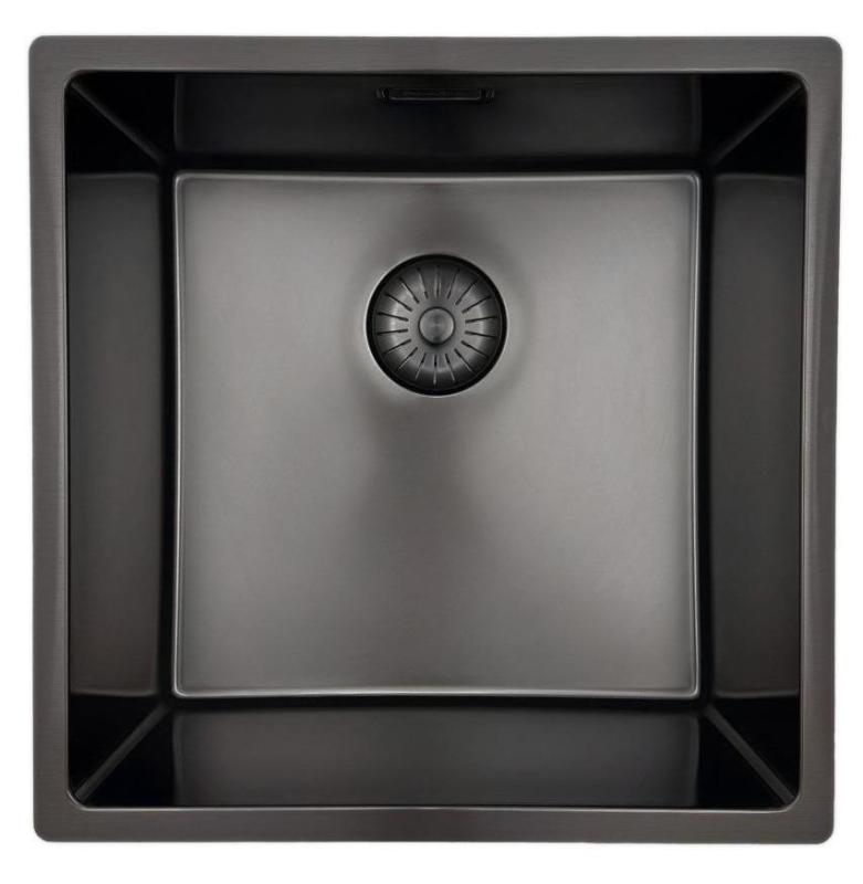 Pure.Sink Prestige 40x40 см PVD Gun Metal 10 мм радиус вграждане, равномерно вграждане и надграждане PPG4040-61.