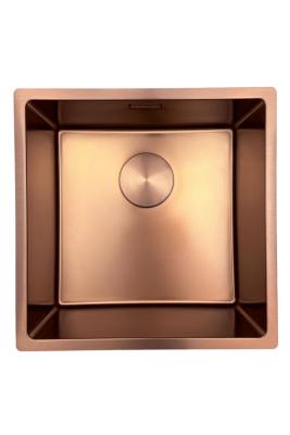 Pure.Sink Prestige мивка 40x40 см PVD Мед 10 мм радиус за вграждане,под плот и над плот PPG4040-62