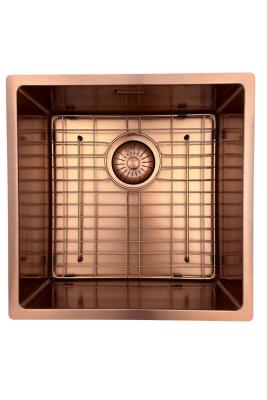Pure.Sink Prestige мивка 40x40 см PVD Мед 10 мм радиус за вграждане,под плот и над плот PPG4040-62