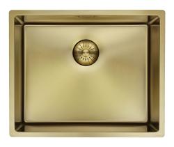 Pure.Sink Prestige мивка 50x40 см PVD Злато 10 мм радиус за вграждане, вграждане на равнище и надграждане PPG5040-60
