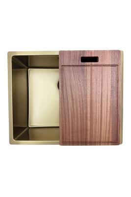 Pure.Sink Prestige мивка 50x40 см PVD Злато 10 мм радиус за вграждане, вграждане на равнище и надграждане PPG5040-60