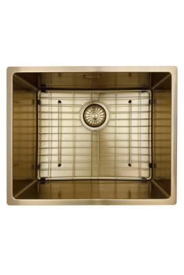 Pure.Sink Prestige мивка 50x40 см PVD Злато 10 мм радиус за вграждане, вграждане на равнище и надграждане PPG5040-60