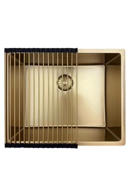 Pure.Sink Prestige мивка 50x40 см PVD Злато 10 мм радиус за вграждане, вграждане на равнище и надграждане PPG5040-60
