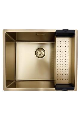 Pure.Sink Prestige мивка 50x40 см PVD Злато 10 мм радиус за вграждане, вграждане на равнище и надграждане PPG5040-60