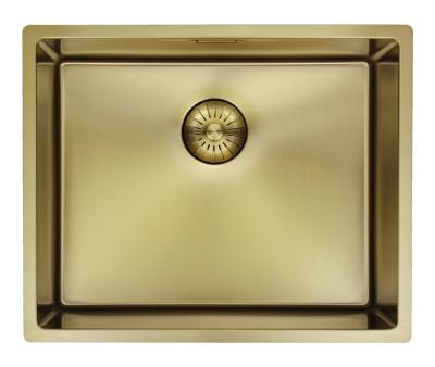 Pure.Sink Prestige мивка 50x40 см PVD Злато 10 мм радиус за вграждане, вграждане на равнище и надграждане PPG5040-60