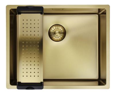 Pure.Sink Prestige мивка 50x40 см PVD Злато 10 мм радиус за вграждане, вграждане на равнище и надграждане PPG5040-60