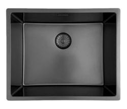Pure.Sink Prestige мивка 50x40 см PVD Gun Metal 10 мм радиус под монтаж, вграден монтаж и над монтаж PPG5040-61