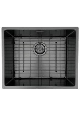 Pure.Sink Prestige мивка 50x40 см PVD Gun Metal 10 мм радиус под монтаж, вграден монтаж и над монтаж PPG5040-61