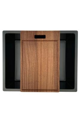 Pure.Sink Prestige мивка 50x40 см PVD Gun Metal 10 мм радиус под монтаж, вграден монтаж и над монтаж PPG5040-61