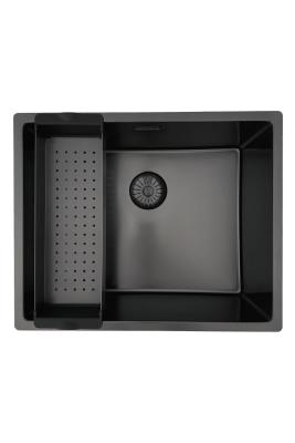 Pure.Sink Prestige мивка 50x40 см PVD Gun Metal 10 мм радиус под монтаж, вграден монтаж и над монтаж PPG5040-61