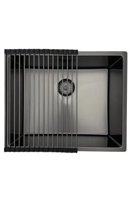Pure.Sink Prestige мивка 50x40 см PVD Gun Metal 10 мм радиус под монтаж, вграден монтаж и над монтаж PPG5040-61