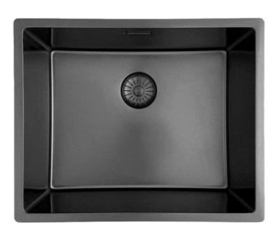 Pure.Sink Prestige мивка 50x40 см PVD Gun Metal 10 мм радиус под монтаж, вграден монтаж и над монтаж PPG5040-61
