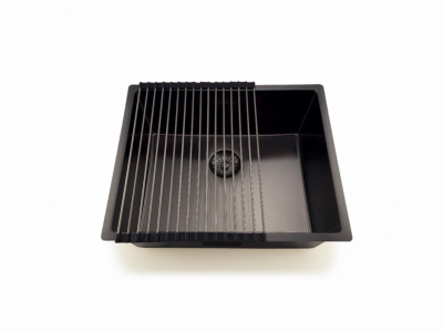 Pure.Sink Prestige мивка 50x40 см PVD Gun Metal 10 мм радиус под монтаж, вграден монтаж и над монтаж PPG5040-61