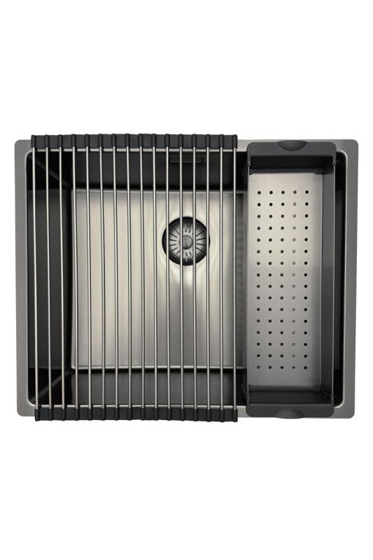 Pure.Sink Prestige мивка 50x40 см PVD Gun Metal 10 мм радиус под монтаж, вграден монтаж и над монтаж PPG5040-61