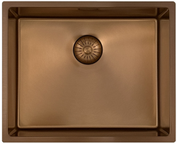 Pure.Sink Prestige мивка 50x40 см PVD мед 10mm радиус за вграждане, полувграждане и надплот PPG5040-62.