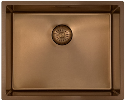 Pure.Sink Prestige мивка 50x40 см PVD мед 10mm радиус за вграждане, полувграждане и надплот PPG5040-62.