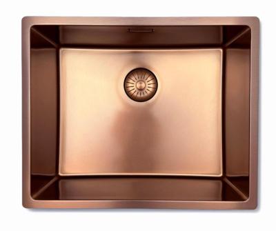Pure.Sink Prestige мивка 50x40 см PVD мед 10mm радиус за вграждане, полувграждане и надплот PPG5040-62.