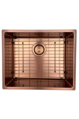 Pure.Sink Prestige мивка 50x40 см PVD мед 10mm радиус за вграждане, полувграждане и надплот PPG5040-62.