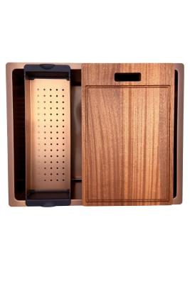Pure.Sink Prestige мивка 50x40 см PVD мед 10mm радиус за вграждане, полувграждане и надплот PPG5040-62.