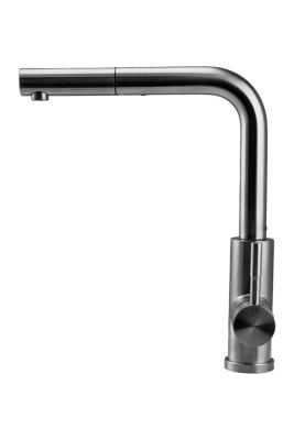 Pure.Sink Elite Steel Spark-S кухненски смесител от неръждаема стомана с изтеглящ се чучур PS8041-02